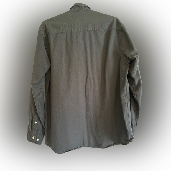 H&M Men’s Black Button-Down Shirt - Size Large, Regular Fit, Long Sleeve - Picture 2 of 4